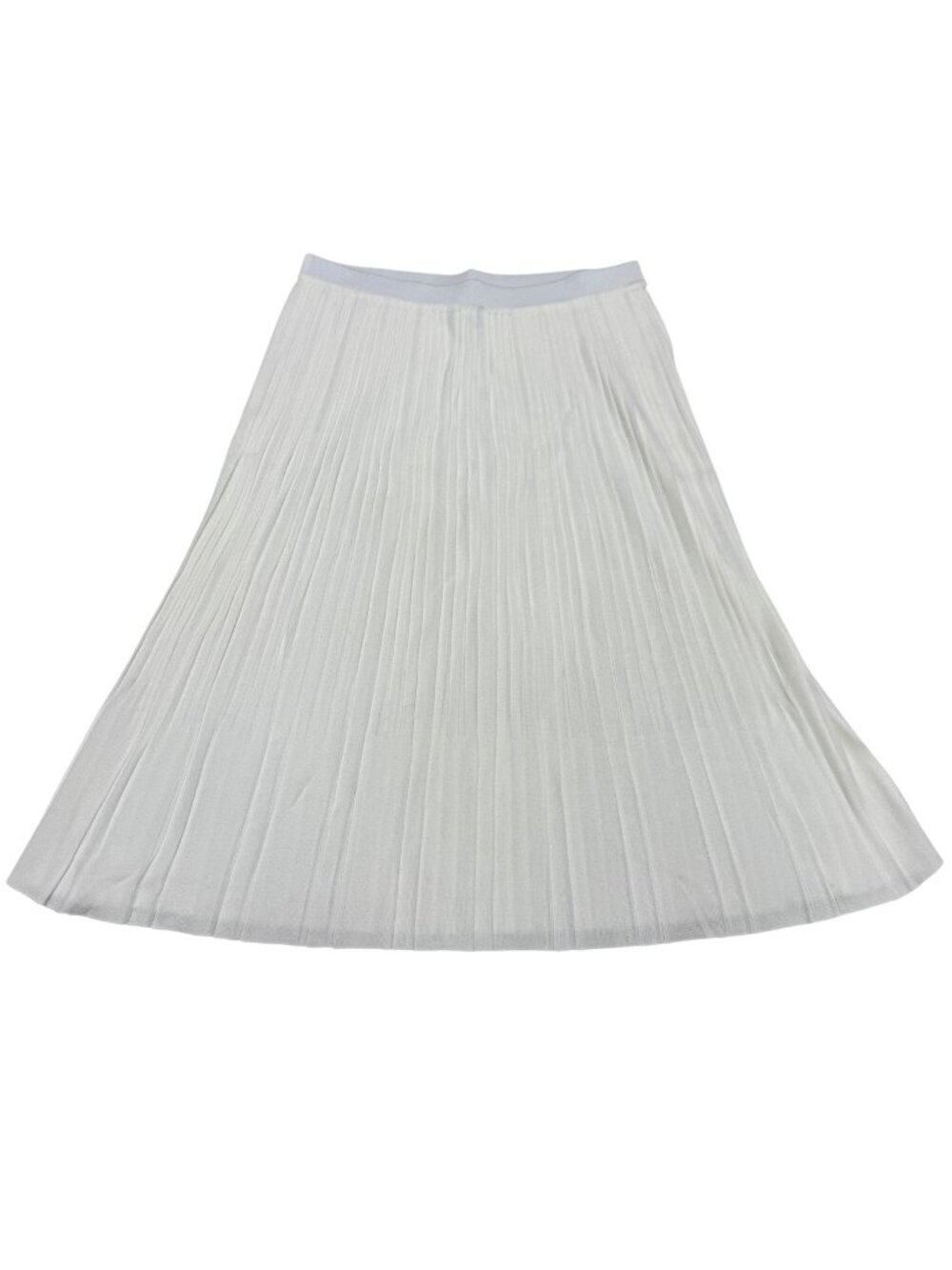 Exclusively Misook Women's White Acrylic Pull-On Pleated Midi Skirt, Size XS